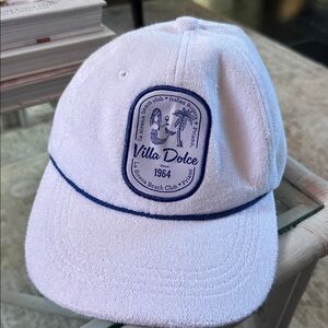 Anthropologie White Cap with Black Label Terry cloth material never worn perfect